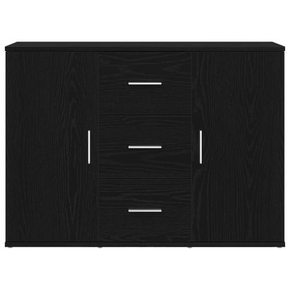 Сайдборд, черна дъб, 91x29,5x65 см, инженерно дърво