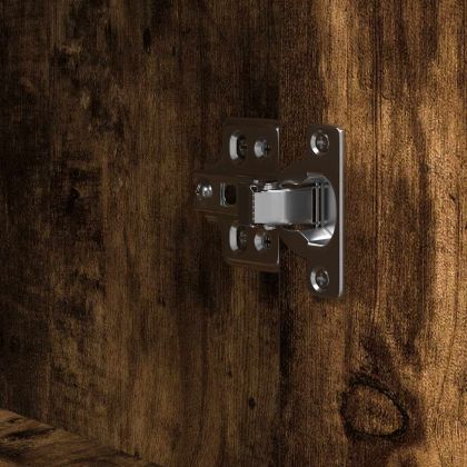 Шкаф за баня с рафтове опушен дъб 76,5x35x95 cm