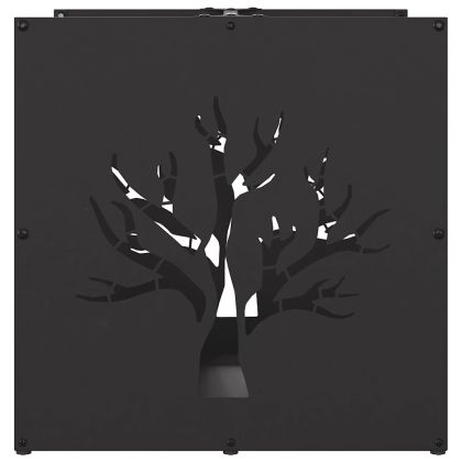 Стойка за дърва, черна, 40x40x40 см, студеновалцувана стомана