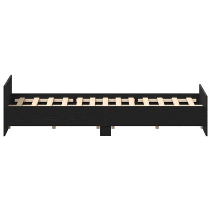 Рамка за легло без матрак Черен дъб Инженерна дървесина