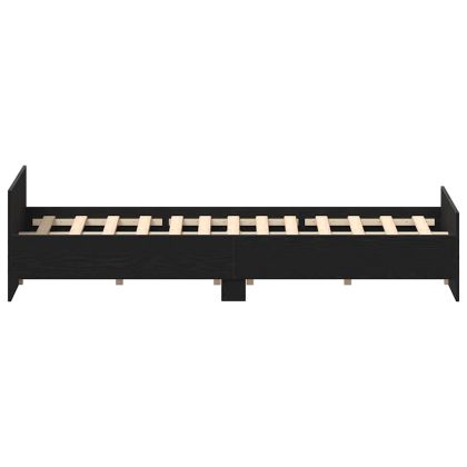 Рамка за легло без матрак Черен дъб 135x190 см инженерно дърво