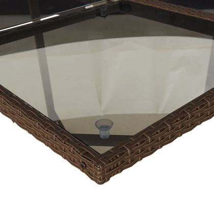 Градински комплект с възглавници 5 части кафяв полиратан