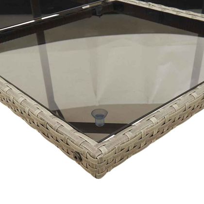 Градински комплект с възглавници 11 части сив полиратан