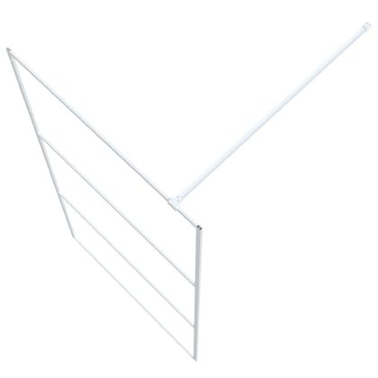 Параван за баня, бял, 100x195 см, прозрачно ESG стъкло