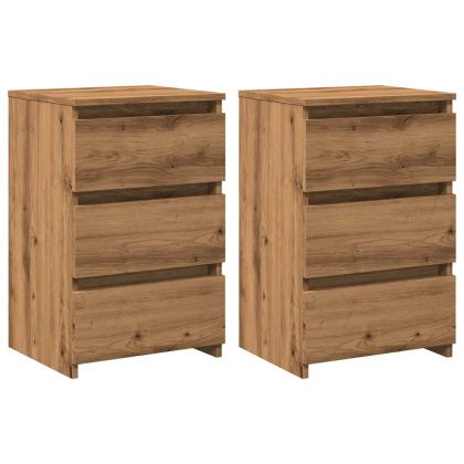 Нощни шкафчета, 2 бр, 40x35x62,5 см, инженерно дърво