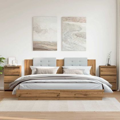 Нощни шкафчета, 2 бр, 40x35x62,5 см, инженерно дърво