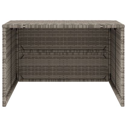 Гараж за роботизирана косачка, сив, 86x90x52/57 см, полиратан