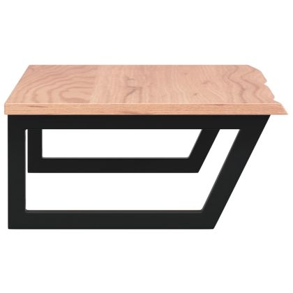 Стенен рафт за мивка, стомана и масивно дърво дъб