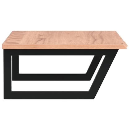 Стенен рафт за мивка, стомана и масивно дърво дъб