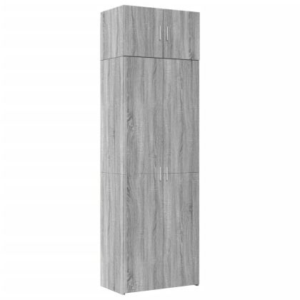 Шкаф за съхранение, сив сонома, 70x42,5x225 см, инженерно дърво