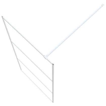 Параван за баня, бял, 90x195 см, прозрачно ESG стъкло