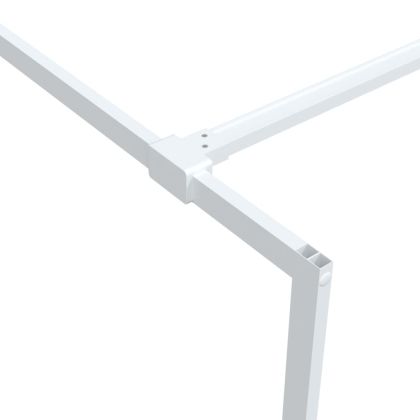 Параван за баня, бял, 90x195 см, прозрачно ESG стъкло