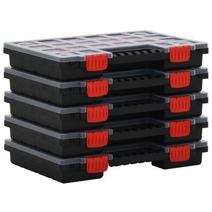 Асортиментни кутии, 5 бр, 34,5x25x5 см, полипропилен