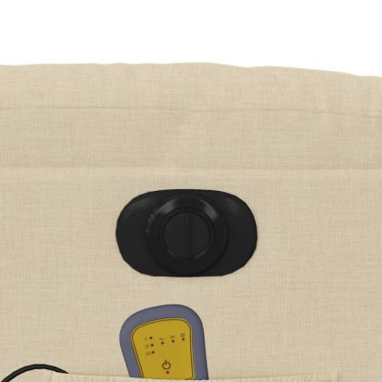 Електрически масажен реклайнер стол, кремав, текстил