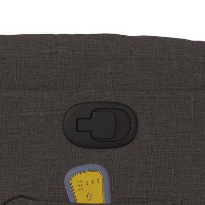 Изправящ масажен реклайнер стол, тъмнокафяв, текстил