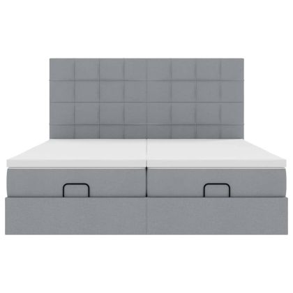 Османска легло с матраци, светлосиво, 200x200 см, плат
