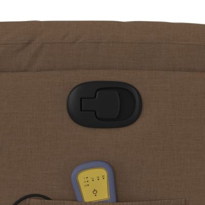 Изправящ масажен реклайнер стол, кафяв, текстил