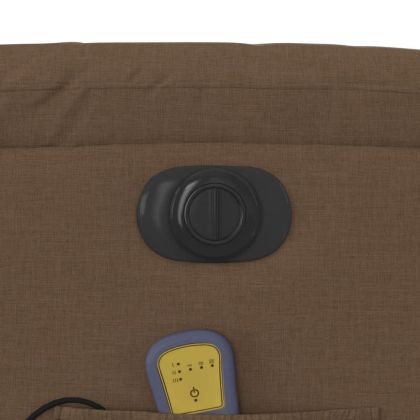 Електрически изправящ масажен реклайнер стол кафяв текстил