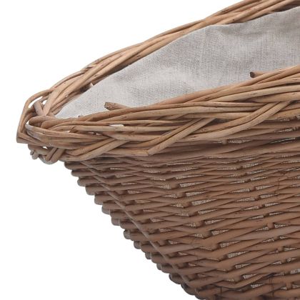 286988 Firewood Basket with Handle 60x44x55 cm Natural Willow