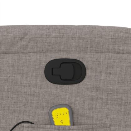 Масажен изправящ стол реклайнер, таупе, текстил