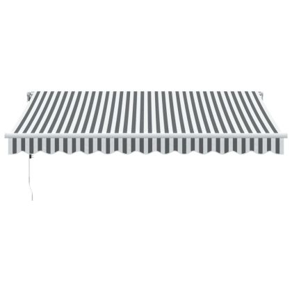 Автоматично прибираща се тента, антрацит и бял, 350x250 см
