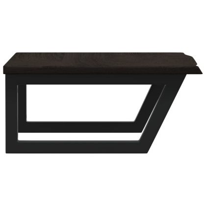 Стенен рафт за мивка, стомана и масивно дърво дъб