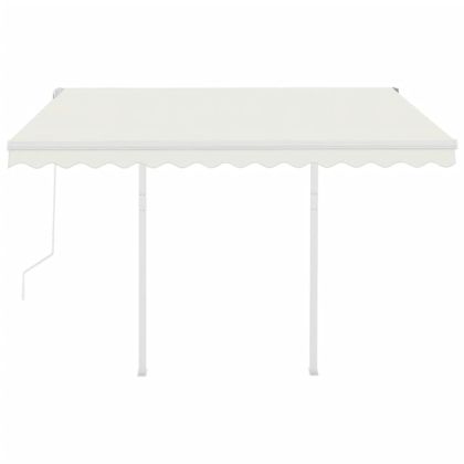 Автоматично прибиращ се сенник с прътове, 3,5x2,5 м, кремав