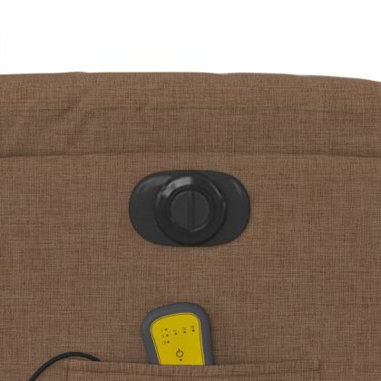 Електрически масажен реклайнер стол, кафяв, текстил