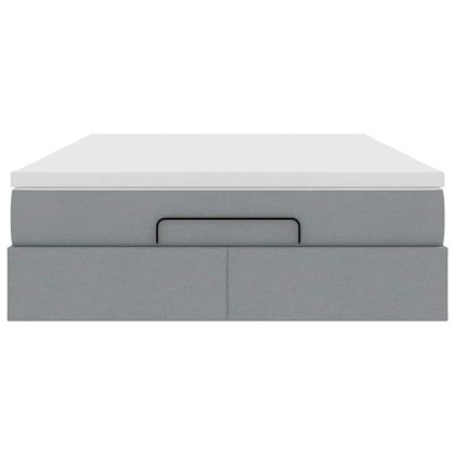 Османска легло с матрак, светлосиво, 140x200 см, плат