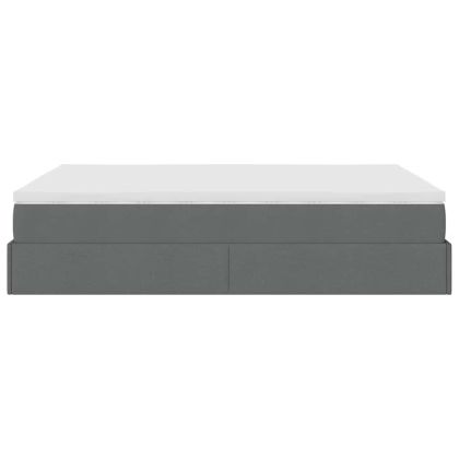 Османска легло с матрак, тъмносиво, 140x200 см, плат