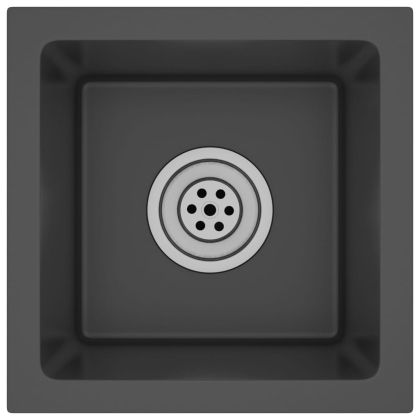 Ръчно изработена кухненска мивка, черна, неръждаема стомана