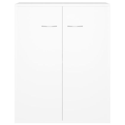 Сайдборд, бял, 60x30x75 см, инженерно дърво