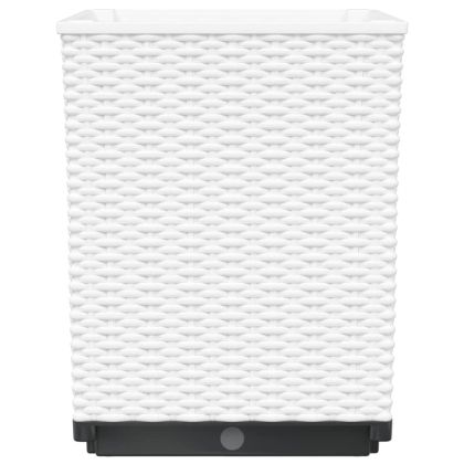 Кашпи, 4 бр, Бели, 30x30x37 см, полипропилен