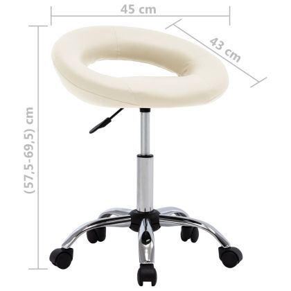 Въртящ се трапезен стол, кремав, изкуствена кожа