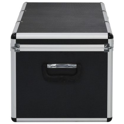 Куфари за съхранение, 3 бр, черни, алуминий