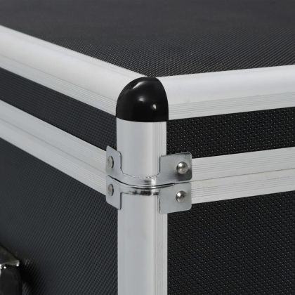 Куфари за съхранение, 3 бр, черни, алуминий