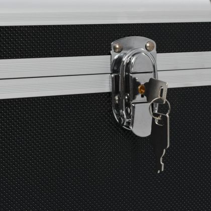 Куфари за съхранение, 3 бр, черни, алуминий