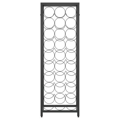 Поставка за вино за 27 бутилки черна 34x18x100 см ковано желязо
