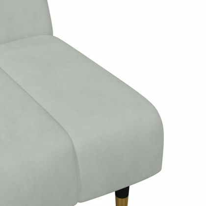 Комплект дивани от 2 части, светлосив, кадифе