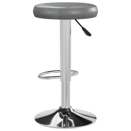 Бар табуретки, 2 бр, сиви, изкуствена кожа