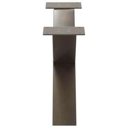 Крака за масичка за кафе, X-образни, 2 бр., естествена стомана, 70 x (30-31) см, стомана