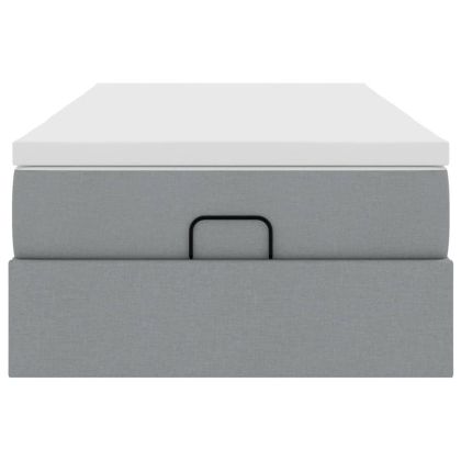 Османска легло с матрак, светлосиво, 100x200 см, плат