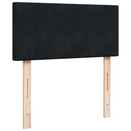 Османска легло с матрак, черно, 90x200 см, кадифе