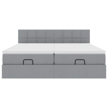 Османска легло с матраци, светлосиво, 200x200 см, плат