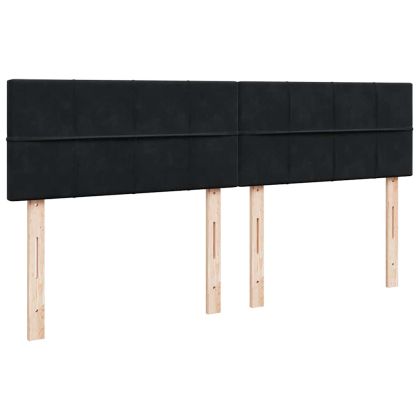 Османска легло с матраци, черно, 200x200 см, кадифе