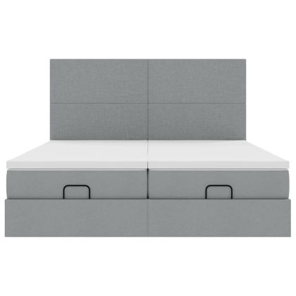 Османска легло с матраци, светлосиво, 200x200 см, плат