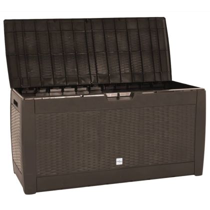 Градински сандък за съхранение кафяв 119x48x60 см полипропилен