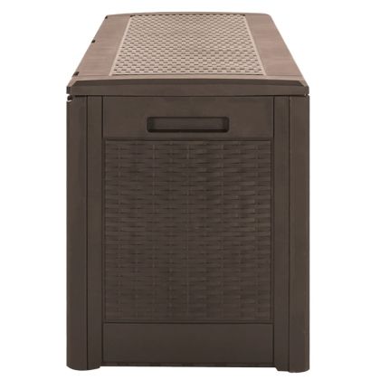 Градински сандък за съхранение кафяв 119x48x60 см полипропилен