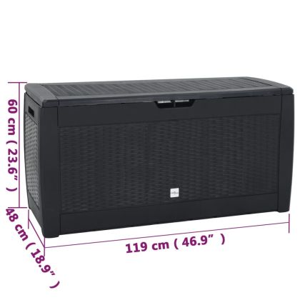 Градински сандък за съхранение антрацит 119x48x60 см PP
