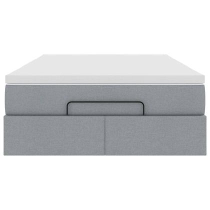 Османска легло с матрак, светлосиво, 120x200 см, плат